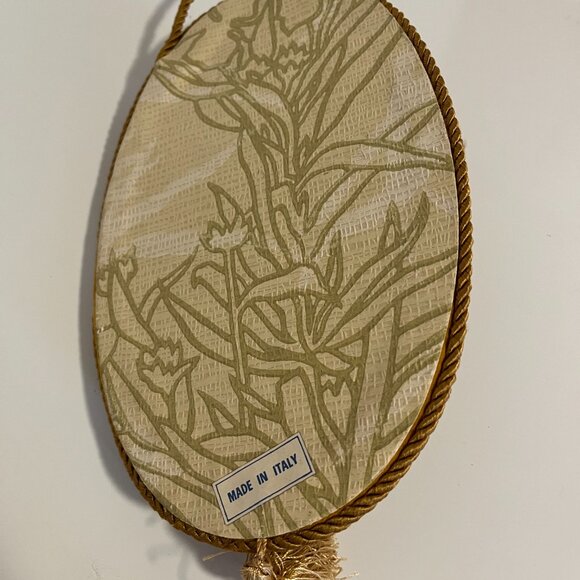 HANGING WALL ITALY VTG PLAQUE PORCELAIN ROSES ON FINE VELVET BACKDRAFT-Used - Picture 2 of 6